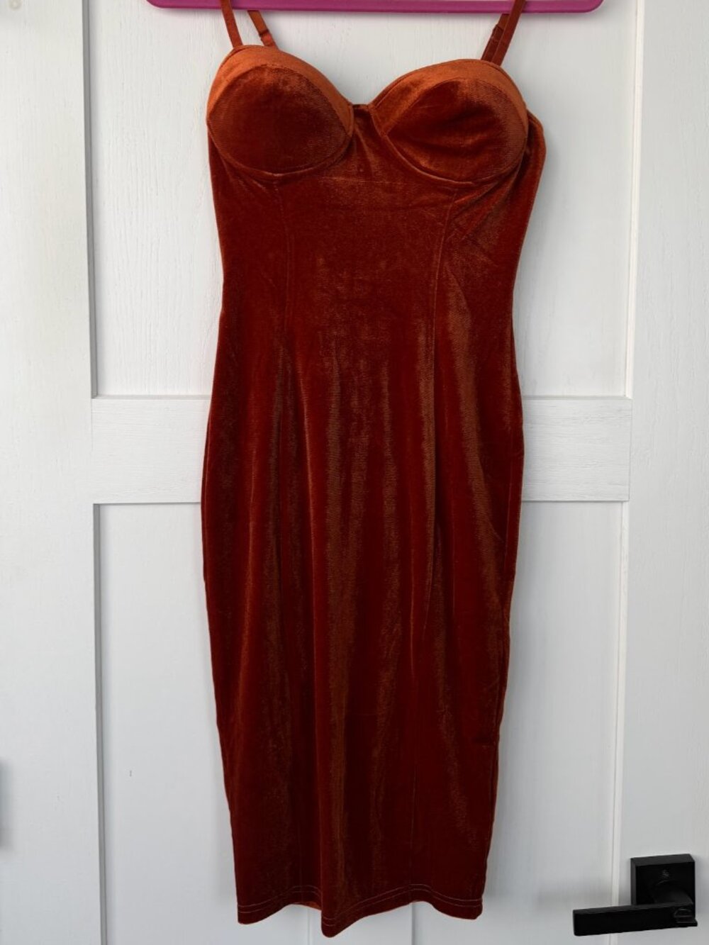Akira Velvet Bustier Midi Dress Size M Spaghetti Straps Size S